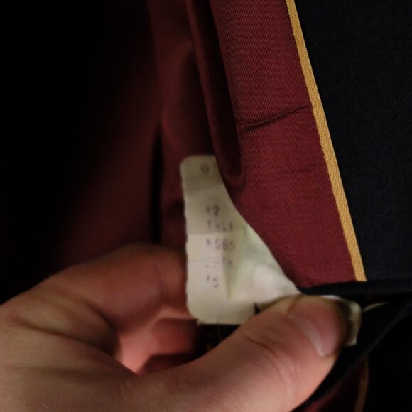 Chaps Ralph Lauren Blazer Mens 42L Tall Navy Blue Gold Button Vented Vintage - Picture 15 of 16